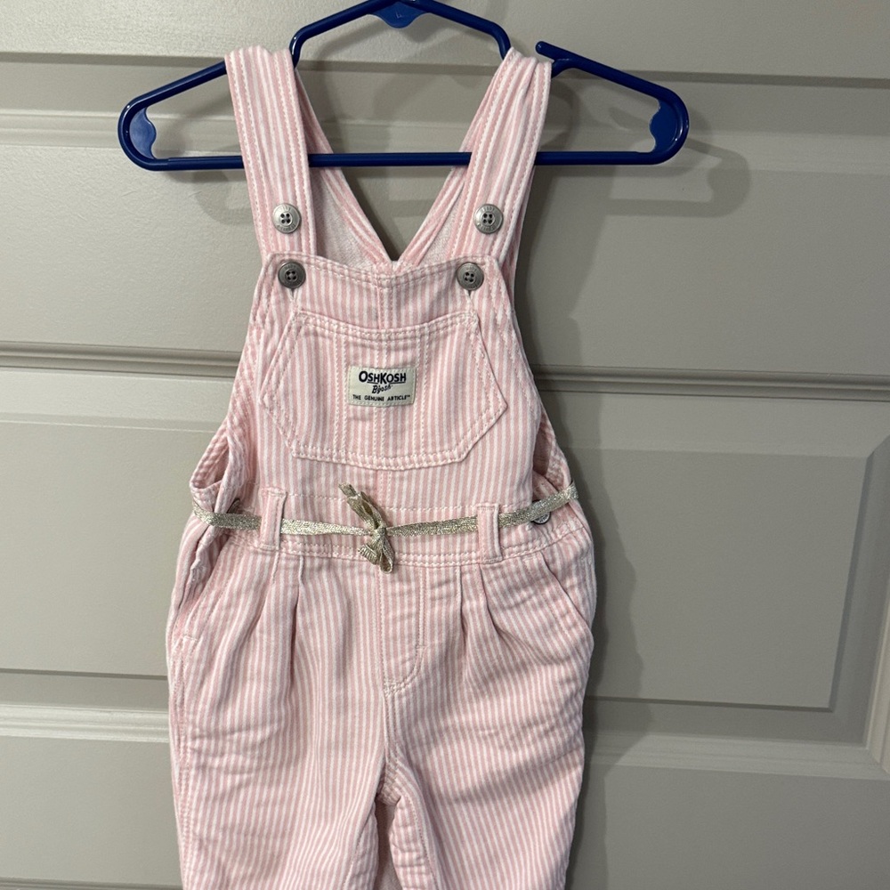 OshKosh B'gosh Pink Striped Baby Overalls